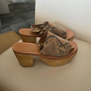 New Rachel Comey Clogs/Mules- Size 11, Lizard Print,  4 in heel, Platform.